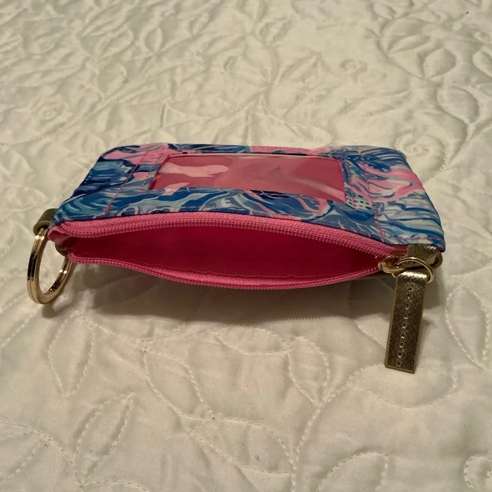 Lilly Pulitzer Vibrant Pink and Blue Pouch with zipper. NWOT